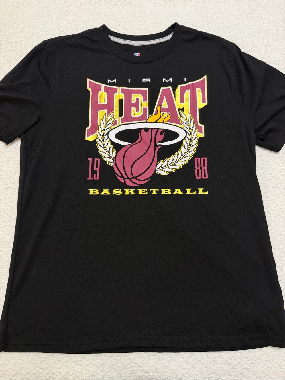 NBA Miami Heat Basketball 1988 Hoop Black T-Shirt Men’s Size XL